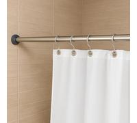 ECOSPA Extendable Shower Curtain Pole, Adjustable Shower Tension Rod, No Drill Telescopic Curtain Rail with Suction Cups Ends, 75-210cm/29.50-82.67 inches, Chrome