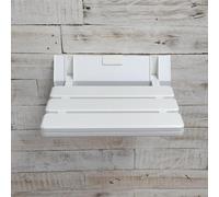 ECOSPA Folding Shower Seat Wall Mounted Stool White Mobility Aid