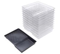 EcoSpa Paint Tray Liner Packs, Disposable PET Plastic, 9 Inch, for Quick Mess-Free Colour Changes & Easy Clean-Up (10 Liners & Tray)