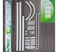 ECOSPA PROFESSIONAL White Shower Curtain Hanging Track Rail 3 Configurations