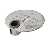 EcoSpa Universal Shower Rail Soap Dish - Stylish Bathroom Accessory, Fits 25mm Riser Rails, Durable ABS with Drainage Holes, Easy Installation for Modern Shower Upgrade (Chrome, Round)