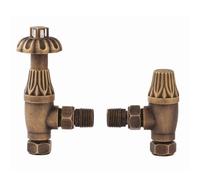 EcoSpa Westminster Thermostatic Valve - Angled - Antique Brass (Pair)