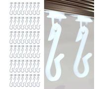 EcoSpa White Plastic Shower Curtain Hooks - Smooth Glide Square Caps - Fits Most Glider Tracks - Durable Replacement - Packs of 12, 24 or 48 (48)