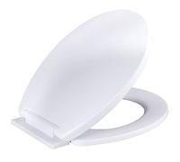 EcoSpa White Soft Close Toilet Seat New Slow Close Polypropylene 450 x 357mm Bottom Fixing Hinges