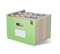 EcoStash A4 Accordion File Organiser, 12 Pockets Wheat Straw Folder (Green)