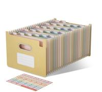 EcoStash A4 Accordion File Organiser, 26 Pockets Wheat Straw Folder