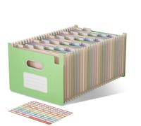 EcoStash A4 Accordion File Organiser, 26 Pockets Wheat Straw Folder (Green)