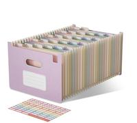 EcoStash A4 Accordion File Organiser, 26 Pockets, Wheat Straw (Purple)