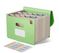EcoStash Accordion File Organiser, 12 Pockets Wheat Straw Expanding Folders