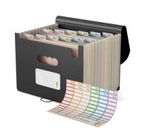 EcoStash Accordion File Organiser, 12 Pockets Wheat Straw Expanding Folders
