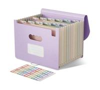 EcoStash Accordion File Organiser, 12 Pockets Wheat Straw Expanding Folders | Monthly Filling Document Organiser, BPA Free, Return to Nature, A4/Letter Size, for School Home Office, Lavender Purple