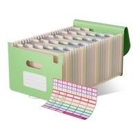 EcoStash Accordion File Organiser, 26 Pockets Wheat Straw Expanding Folders
