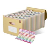 EcoStash Accordion File Organiser, 26 Pockets Wheat Straw Expanding Folders | Monthly Filling Document Organiser, BPA Free, Return to Nature, A4/Letter Size, for School Home Office, Wheat Yellow