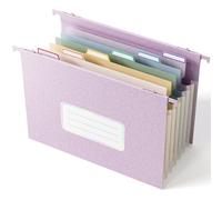 EcoStash Wheat Straw Expanding Hanging File Folders,1.2" Accordian Pockets,File Organizer,Large Capacity,Letter Size for Filing Cabinet, 100% BPA Free, Return to Nature, Healthy Living-Lavender purple
