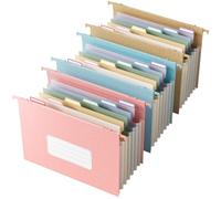 EcoStash Wheat Straw Expanding Hanging File Folders, 3 Color File Organizer, 1.2" Accordian Pockets, Large Capacity, Letter Size for Filing Cabinet, 100% BPA Free, Return to Nature, Healthy Living
