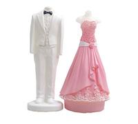 ECOSWAY Bride and Groom Wedding Dress Set Silicone Mold,Fondant,Chocolate,Ice Cube,Jelly,Cake Decorating Kitchen DIY Baking Tools,Candle,Handmade Soap,Clay Art Mould,Random Color