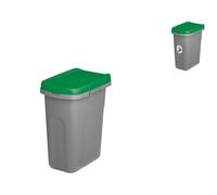 Ecosystem Trash Can 15 Liters Green Gray Stefanplast