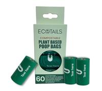 Ecotails Dog Poop Bags - Plant-Based & Unscented Waste Bags - Extra Thick & Leak-Proof, Eco-Friendly Disposal Solution