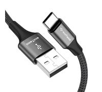 ecoTamil USB to USB-C Data & Charger cable 2Meter - Perfect for Business, Travel, Personal use. Supports iPhones, Samsung, Google phones, Tablets & more.. - 480Mbps Data Transfer, Braided & Durable.