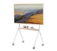 ECOTINY Mobile TV Stand on Wheels for 49-80 Inch TVs, Easel TV Stand up to 50 kg, Portable Rolling TV Cart for Business, Office, School, Home (White)