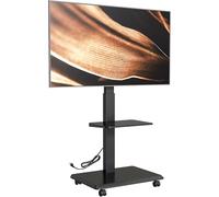 ECOTINY TV Stand Rollable with Socket, 37 - 75 Inches, 50 kg, Max VESA 600 x 400