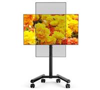 ECOTINY Upgraded Rotating Rolling TV Stand for 13-50" TVs, Mobile TV Car with 30° Tilting Hold up to 55lbs, Height Adjustable Portable TV Stand for Home, Office, Max VESA 200x200mm, HW1292BK