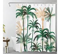 ECOTOB Palm Tree Shower Curtain for Bathroom, Tropical Hawaii Coconut Palm Trees Nature Paradise Plants Foliage Leaves Fabric Bathroom Decor Set with Shower Curtain Hooks, 60x72 Inch