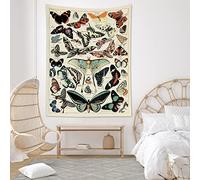 ECOTOB - Retro Colorful Butterfly Tapestry with Various Butterflies Vintage Beige Tapestry Wall Hanging Throw Rustic Insect Tapestry for Bedroom Living Room Decor