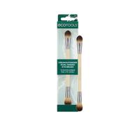 EcoTools Cream & Powder Dual-Ended Eye Brush, Flat & Fluffy Eyeshadow Brush for Packing, Blending & Full Eye Looks, Sustainable Makeup Tool