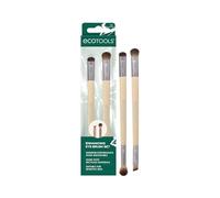 EcoTools Enhancing Eye Brush Set, Dual-Sided Makeup Applicators, 2-Piece | 4 Heads, Shade, Define, Blend & Smudge Shadow, from Smoky Looks to Bold Definition, Soft & Tapered Bristles, Bamboo Handles