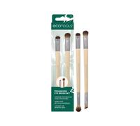 EcoTools Eye Brush Set (2 Piece). For Liquid, Cream & Powder Eyeshadow & Liner. Dual-Sided, Vegan, Cruelty-Free, Eco-Friendly.