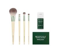 EcoTools Limited Edition Merry Must-Haves Kit, Face & Eyeshadow Makeup Brushes, Brush Shampoo & Cleanser, Blotting Papers for Matte Makeup, Eco-Friendly, 6 Piece Gift Set