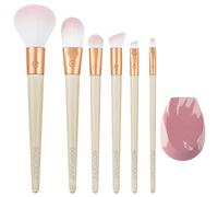 EcoTools Limited Edition Wrapped In Glow Makeup Brush & Sponge Kit, Blender Face Brushes, Seamless Application and Buildable Coverage, 7 Piece Gift Set, Cream