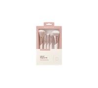 EcoTools Luxe Natural Elegance Professional Face Makeup & Foundation Brush Set, For Face, Cheek, and Eye Makeup, Ecofriendly Makeup Brushes, Pink,