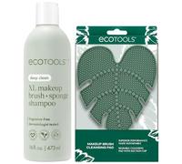 EcoTools Makeup Brush Cleaner Set - Brush & Sponge Shampoo (Extra Large Bottle) + Silicone Cleansing Pad with Suction