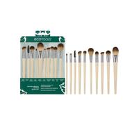 EcoTools Natural Beauty 10 Piece Brush Set - Vegan Tools For Full Face And Eye Looks: Liner, Shadow, Crease, Brow, Setting, Base. Cruelty-Free,