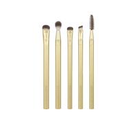 EcoTools Precious Metals Brightening Eye Set, Eye Brush Kit, Precision Makeup Brushes For Eyeshadow, Eco-friendly & Vegan Makeup Brush Kit, Recycled Aluminum, Chrome, 5 Piece Set