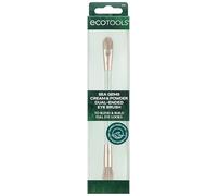 EcoTools Sea Gems Dual-Ended Eye Brush for Cream & Powder, Flat and Fluffy Sides for Blending, Precision Lid to Crease Application, 50% Ocean-Bound Plastic Handle, Vegan & Cruelty-Free, 1 Count