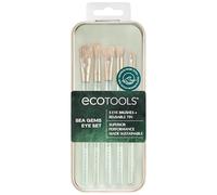 EcoTools Sea Gems Face Set, 5 Makeup Brushes & Tin, 6-Piece | Eyeshadow & Eyeliner, Applicators for Liquid, Cream, Powder & Stick Products, 50% Ocean-Bound Plastic Handles