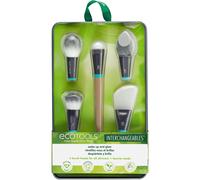 EcoTools Wake Up + Glow Interchangeables Makeup Brush Set with Case With Beauty Blender Makeup Sponge Silicone Applicator Face Mask Brush Eye