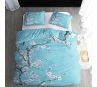 ECOTOS Almond Blossom Duvet Cover Super King Size - Van Gogh Style Bedding Sets, Reversible Printed Quilt Cover & 2 Pillowcases with Zipper Closure. Ultra Soft Non Iron Brushed Microfibre Bed Set
