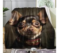 ECOTOS Chihuahua Blanket Dog Throw Fleece Blanket for Bed Sofa, Soft Fluffy Flannel Warm Blankets and Throws for Armchairs Couch Outdoor Camping Travel, Single 130x150cm