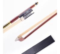 Ecotown Pernambuco Violin Bow 4/4 Full Size with Case- Handmade Professional-Grade Bow, Straight Stick, Ebony Frog, Natural Mongolian Horsehair, Fast Response & Balanced for Sweet Sound
