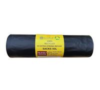 EcoTuf 20 Pack Extra Heavy Duty Refuse Sacks, 90-100L, 45 Kg Weight Resistant Bin Bags Garbage Bags, Leak Resistant Eco-Friendly, Disposable, Perfect for Household, Garden, Commercial & Building Use
