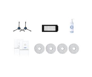 ECOVACS Premium Replacement Kit for the T30 (PRO) Omni Vacuum Cleaner, 2 x Side Brushes, Antibacterial Filters, Dust Bags, 4 x Wipes, 1 x Cleaning Solution 110 ml, Original Accessories
