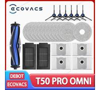 ECOVACS T50 PRO OMNI / T50 AUTO / DDX67 Robot Vacuum Cleaner Accessories Main Side Brush Hepa Filter Mop Cloth Dust Bag Parts Combination Pack 3