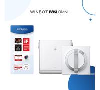 Ecovacs WINBOT W2 OMNI Window Cleaning Robot - Multi-Window Cleaning, Anti-Drop System, Docked Power - White