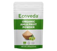 Ecoveda Organic Amla Fruit Powder 100g, Soil Association Certified, Pure & Natural Indian Gooseberry Powder, Ideal for Smoothies, Hair Packs & Daily Use