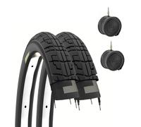 ECOVELO Unisex - Adult 2 x 1.75 Tyres 12 1/2 x 1.75 2 1/4 (47-203) + Inner Tube, Black, 2 x 1.75 x 2