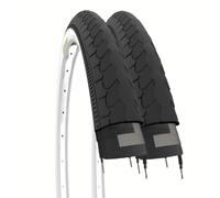 Ecovelo 2 tyres 26 x 1 3/8 (37-590) Bianconero for City Bike, Dutch, Road, Adult, Bicycle, Vintage, Road Bike Tyres, White Black